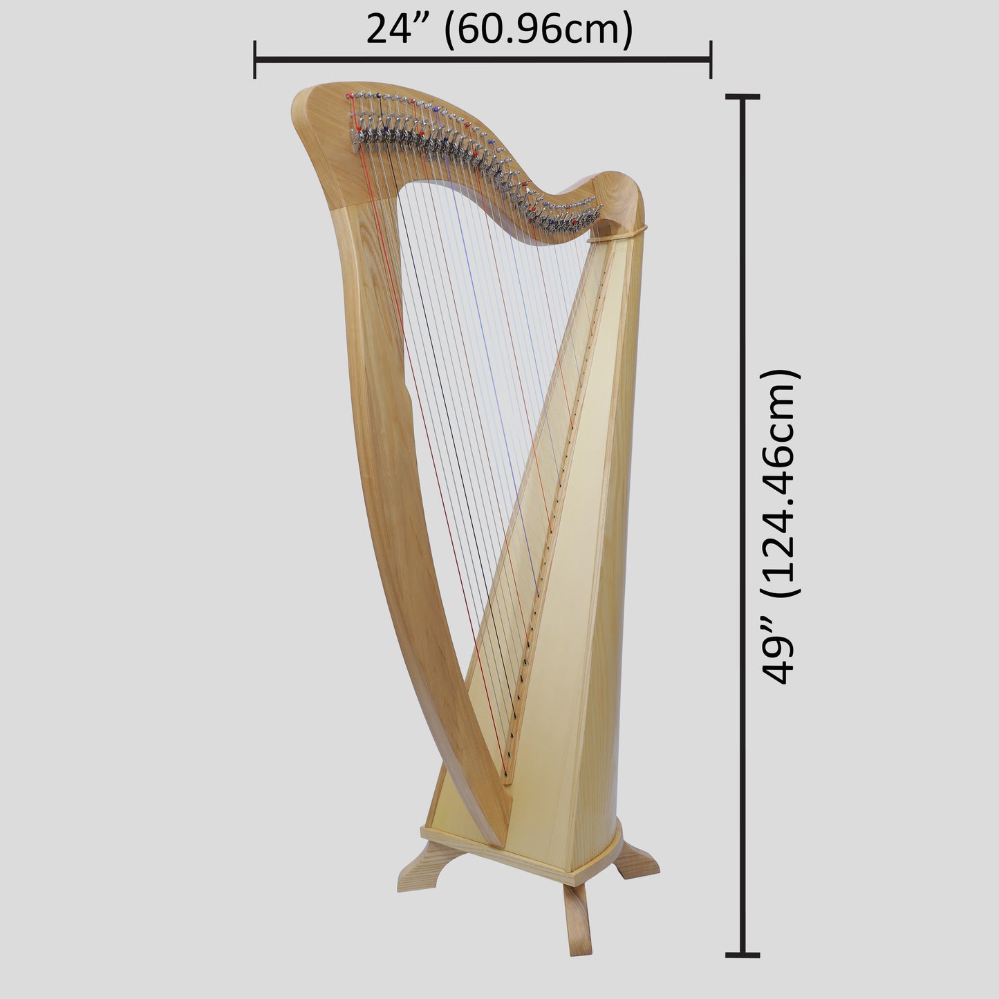 McHugh Harp 34 Strings Ashwood Round back