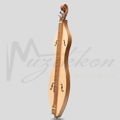 Mountain Dulcimer 4 String F-Hole Walnut With Nickel Finish Hardware