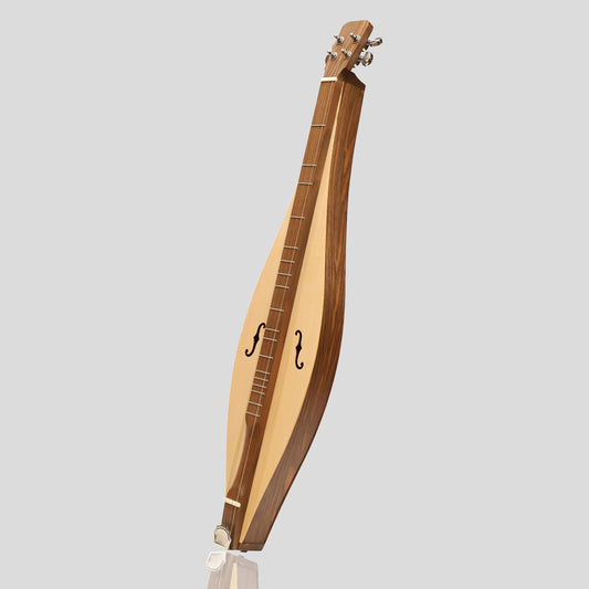 Mountain Dulcimer, 4 String Teardrop Turn Scroll F-Hole Walnut