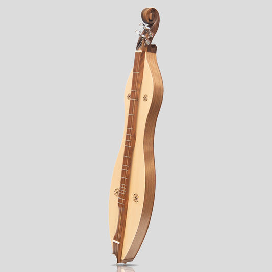 Mountain Dulcimer 4 corde nodo pergamena noce con hardware finitura nichel