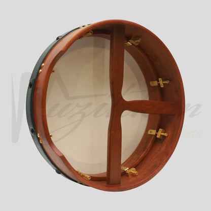 Muzikkon 14’’X4’’ Heartland Tunable Irish Bodhran With T-Bar & Taped Finish Deep Tune