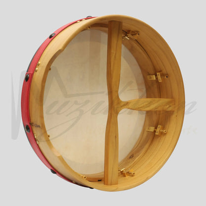 Muzikkon 14’’X4’’ Heartland Tunable Irish Bodhran With T-Bar & Taped Finish Deep Tune