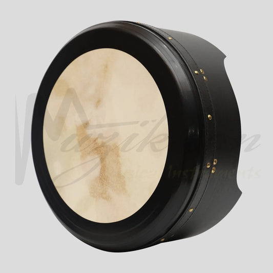 Muzikkon 14’’X6’’ Heartland Tunable Irish Bodhran Drum Deep Rim With T-Bar & Taped Finish Tune Black