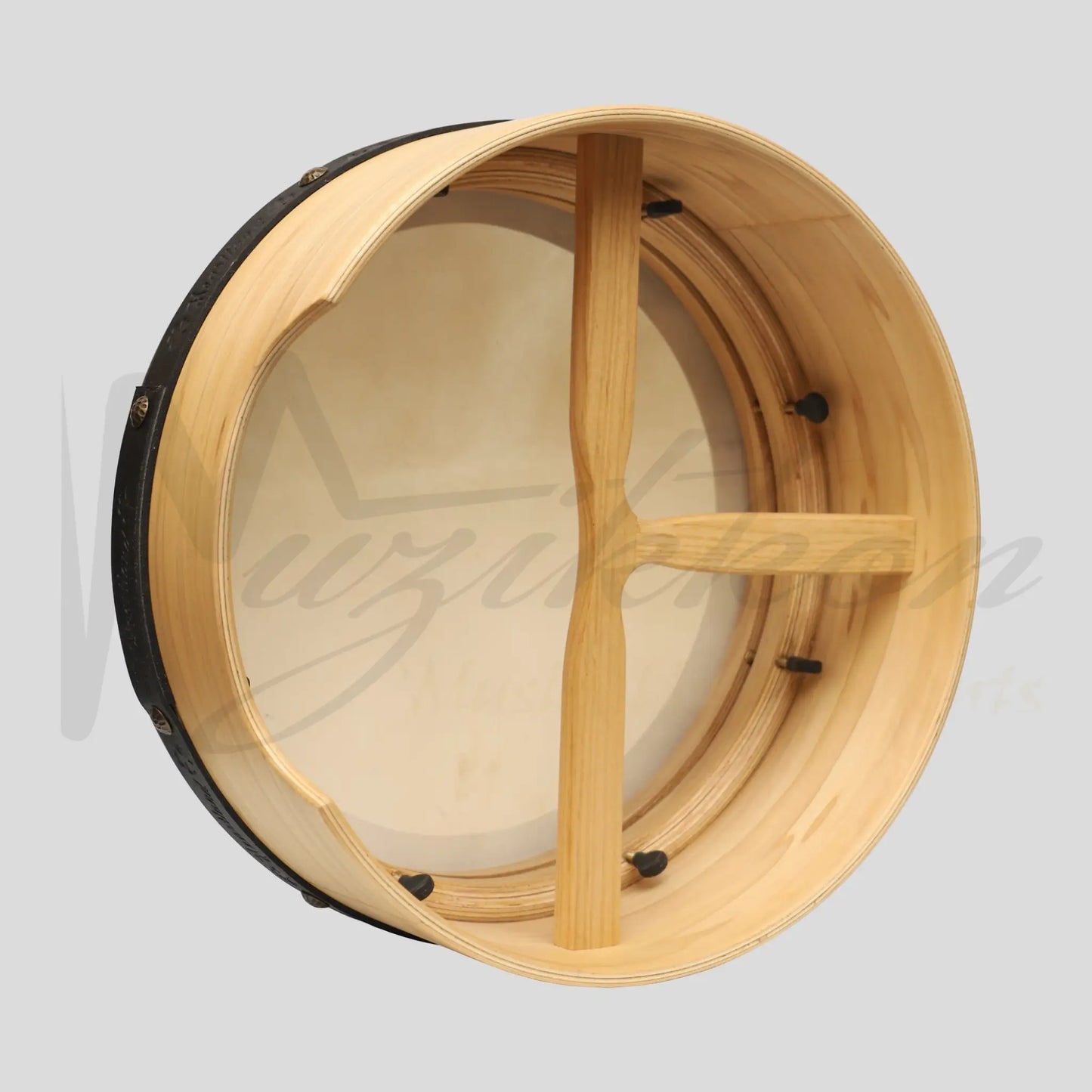 Muzikkon 15”X6’’ Premium Celtic Irish Bodhran With Easy Tune System Deep Rim T-Bar & Taped Finish