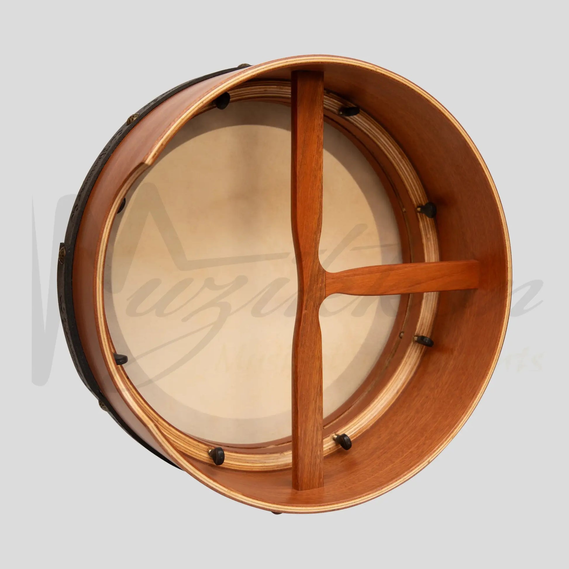 Muzikkon 15”X6’’ Premium Celtic Irish Bodhran With Easy Tune System Deep Rim T-Bar & Taped Finish