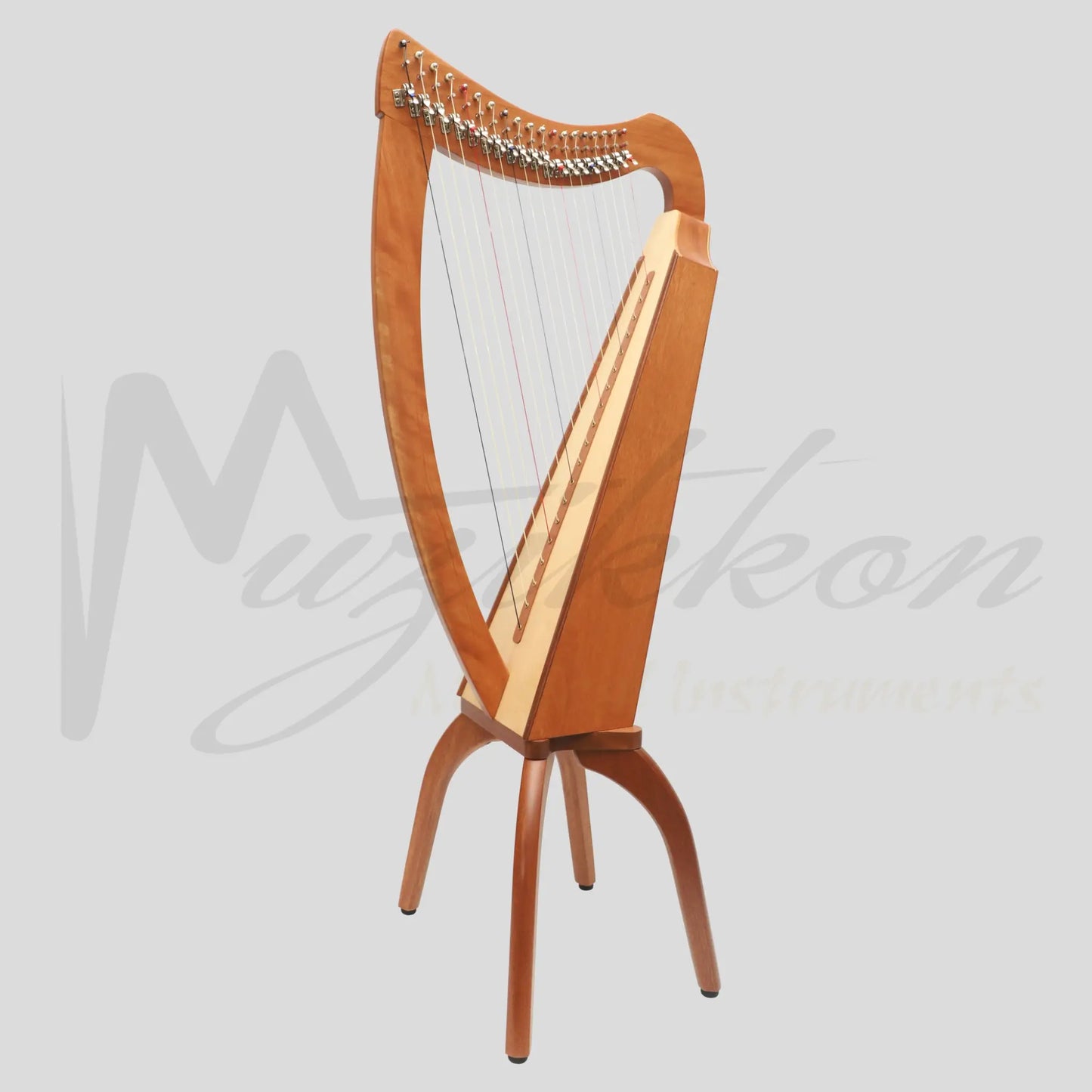 Muzikkon 19 String Trinity Cèilidh Harp Mahogany