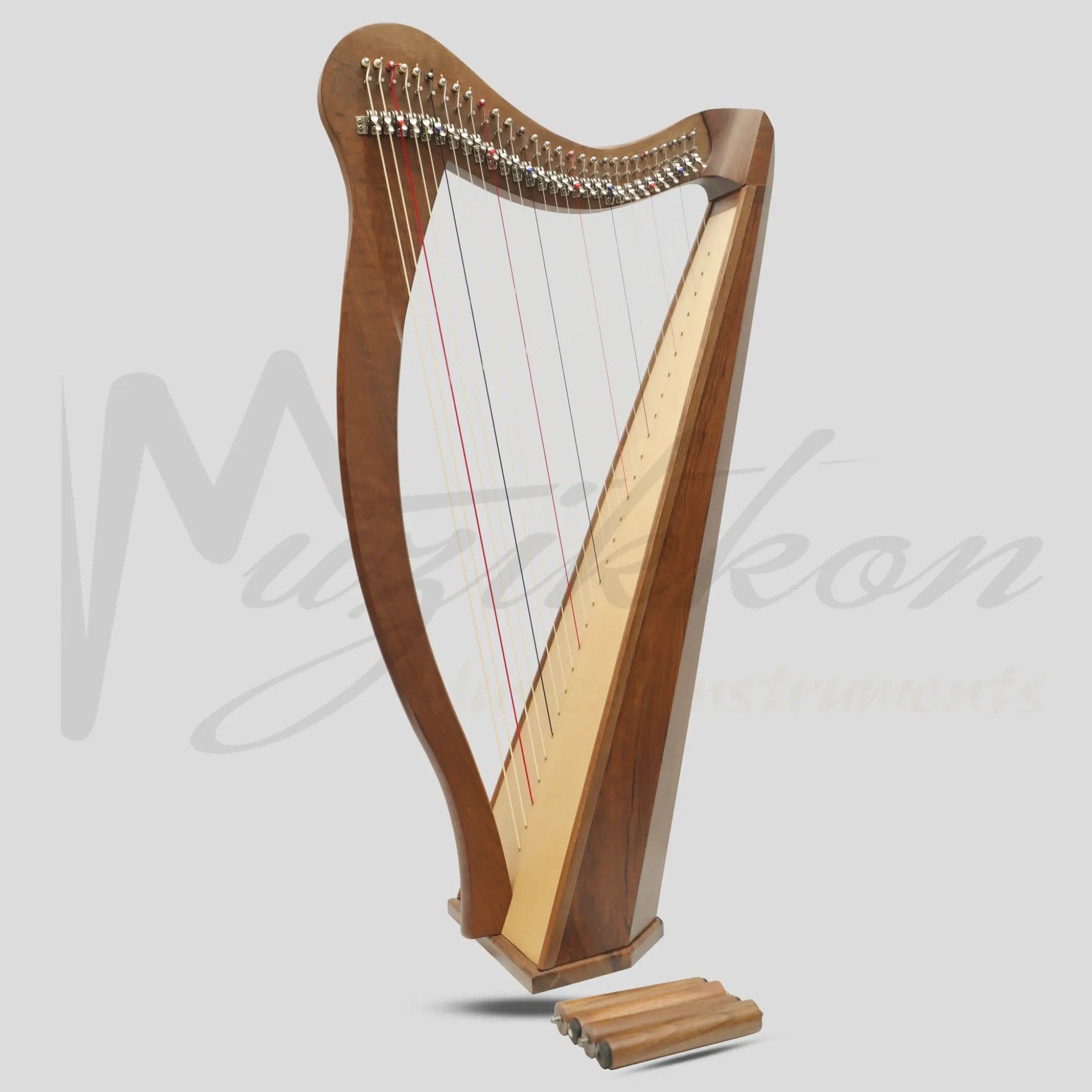 Muzikkon 29 String Ard Ri Harp Walnut