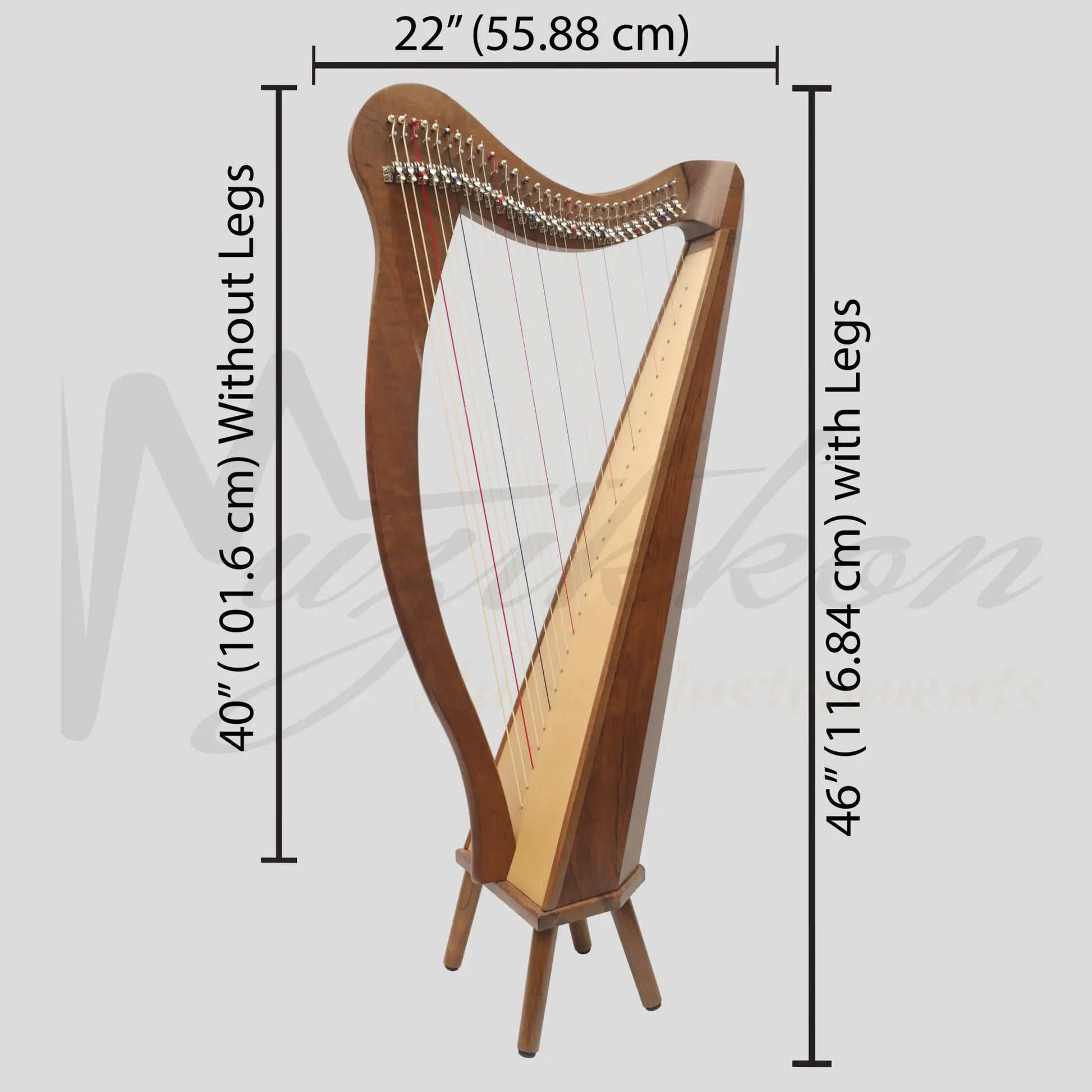 Muzikkon 29 String Ard Ri Harp Walnut