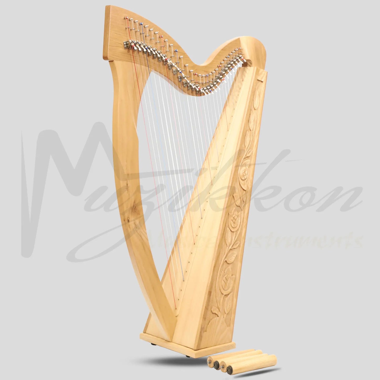 Muzikkon 29 Strings Trinity Harp Ashwood