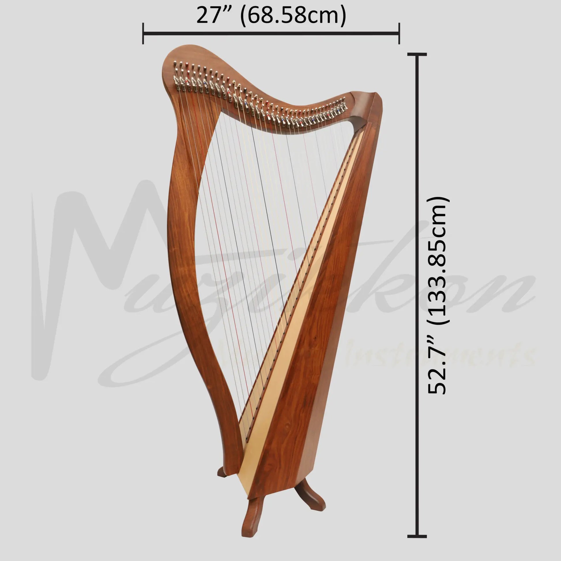 Muzikkon 36 String Ard Ri Harp Rosewood