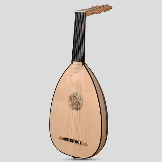 Muzikkon Descant Lute, 7 Course Left Handed Variegated Walnut and Lacewood