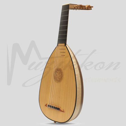 Muzikkon Descant Lute 7 Course Right Hand Walnut Lacewood