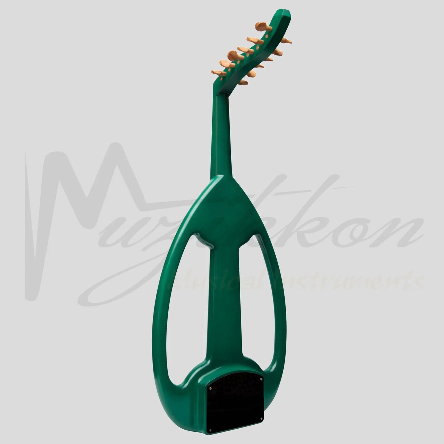 Muzikkon Electric Arabic Frame Oud With Pegs Lacewood Green