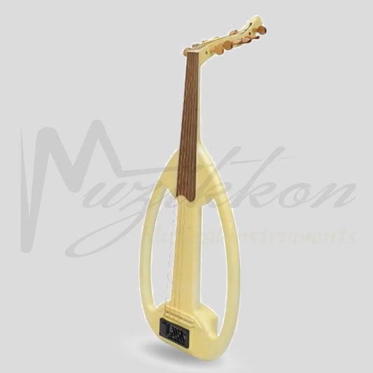 Muzikkon Electric Arabic Frame Oud With Pegs Lacewood White