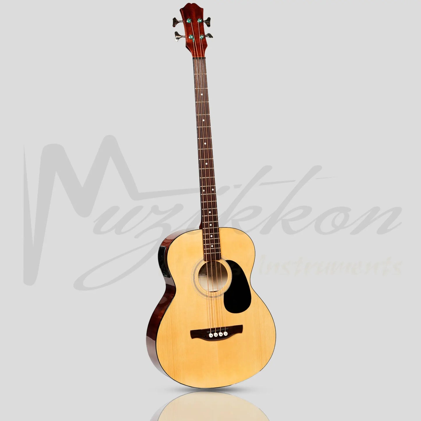 Muzikkon Electro Acoustic Jumbo Bass Guitar 4 String