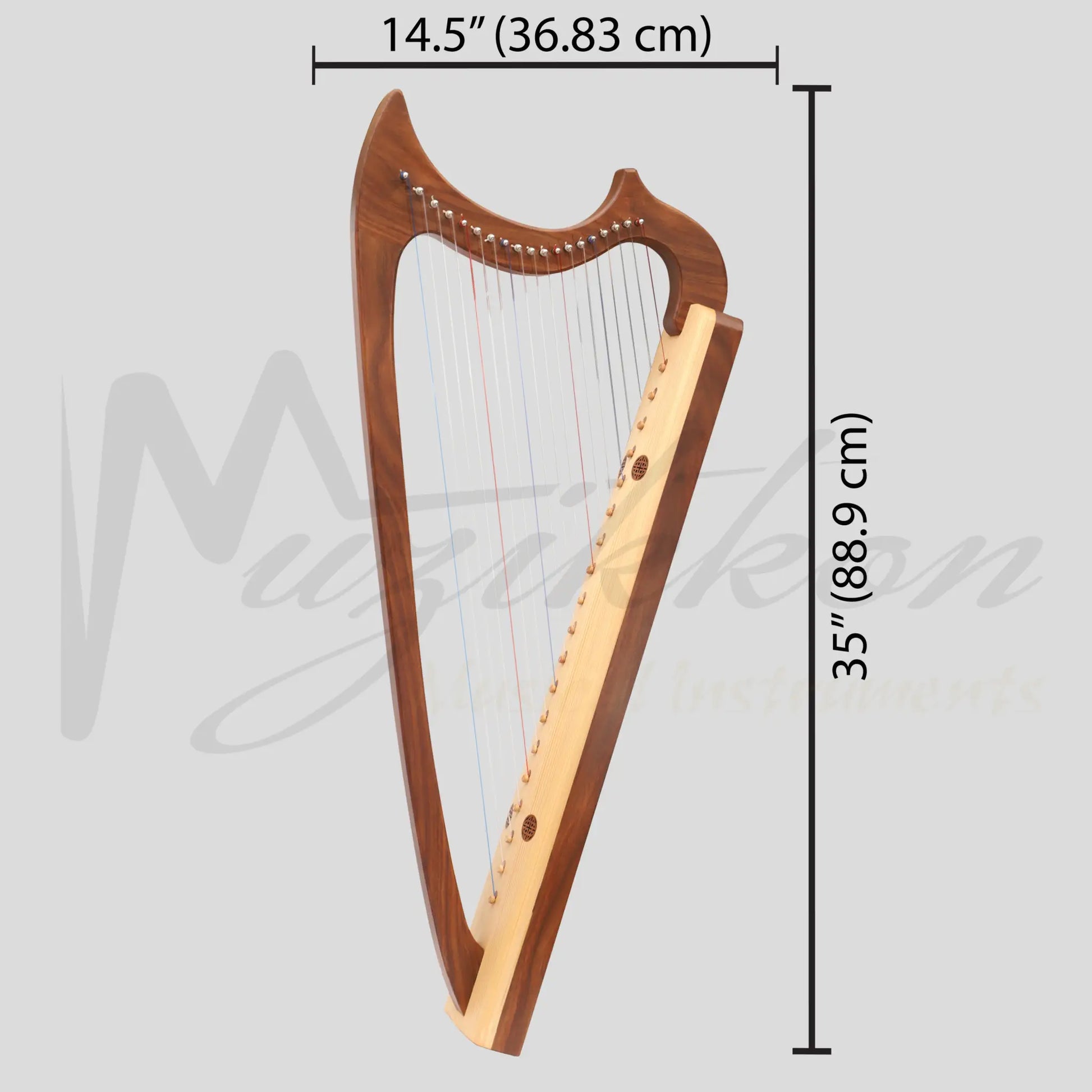 Muzikkon Gothic Harp 19 String Rosewood