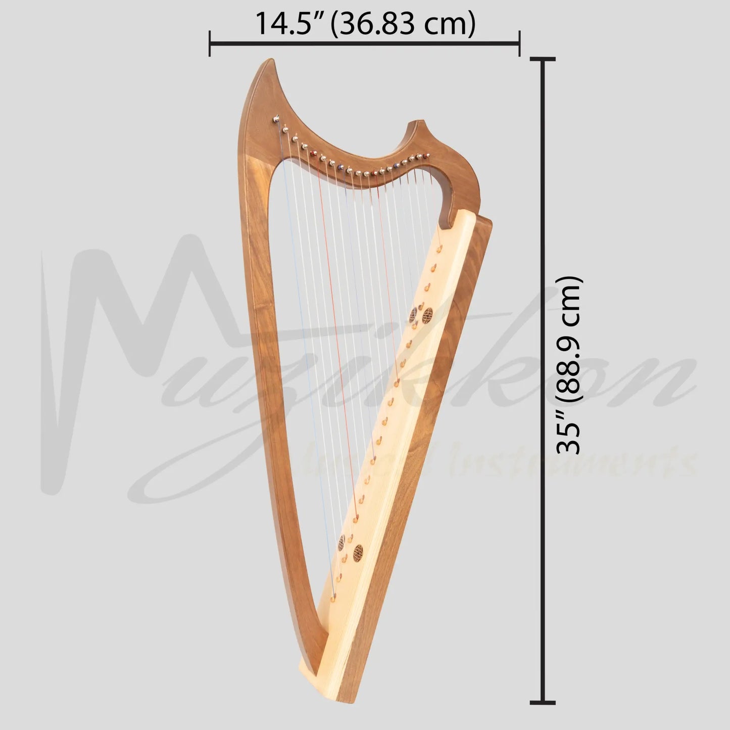 Muzikkon Gothic Harp 19 String Walnut