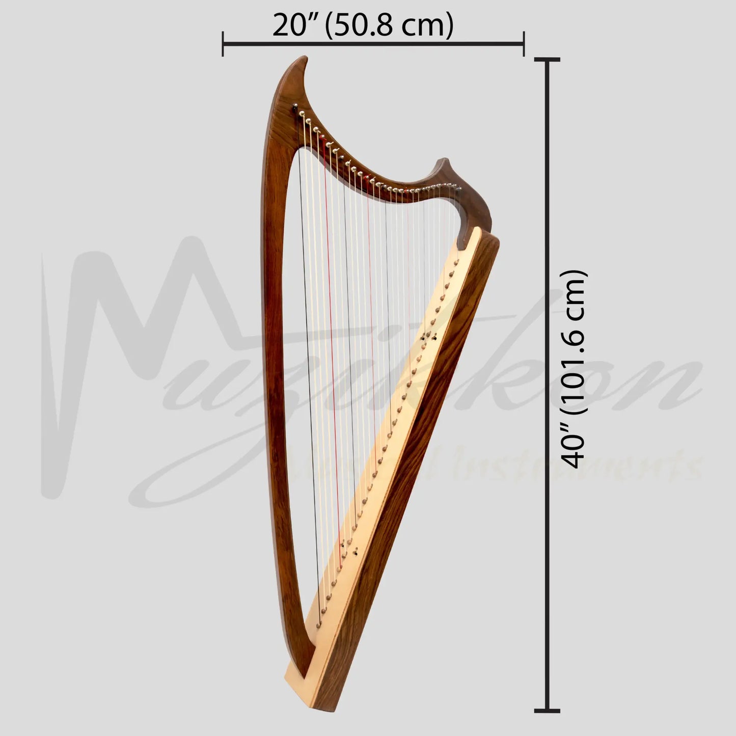 Muzikkon Gothic Harp 29 String Rosewood