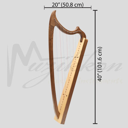 Muzikkon Gothic Harp 29 String Walnut