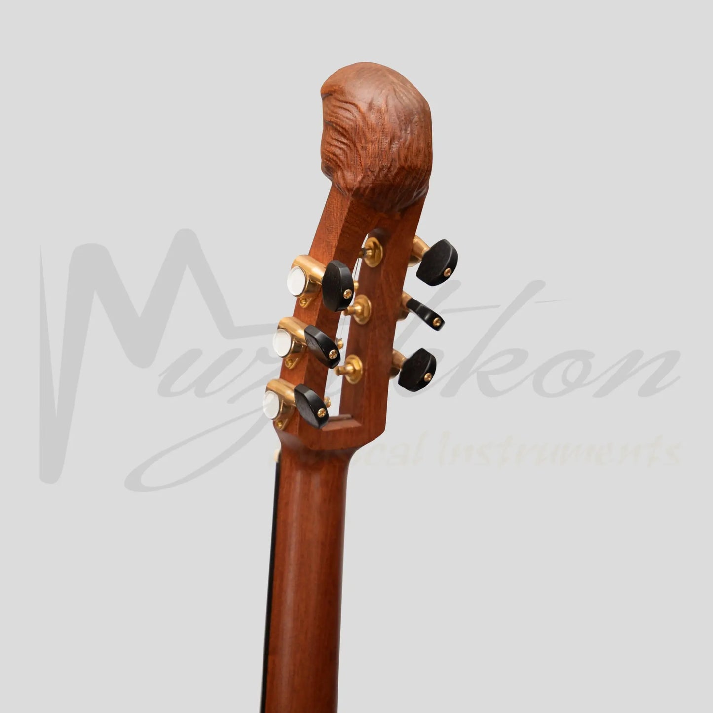 Muzikkon Lute Guitar 6 Steel Strings Variegated Lacewood Rosewood Left Handed