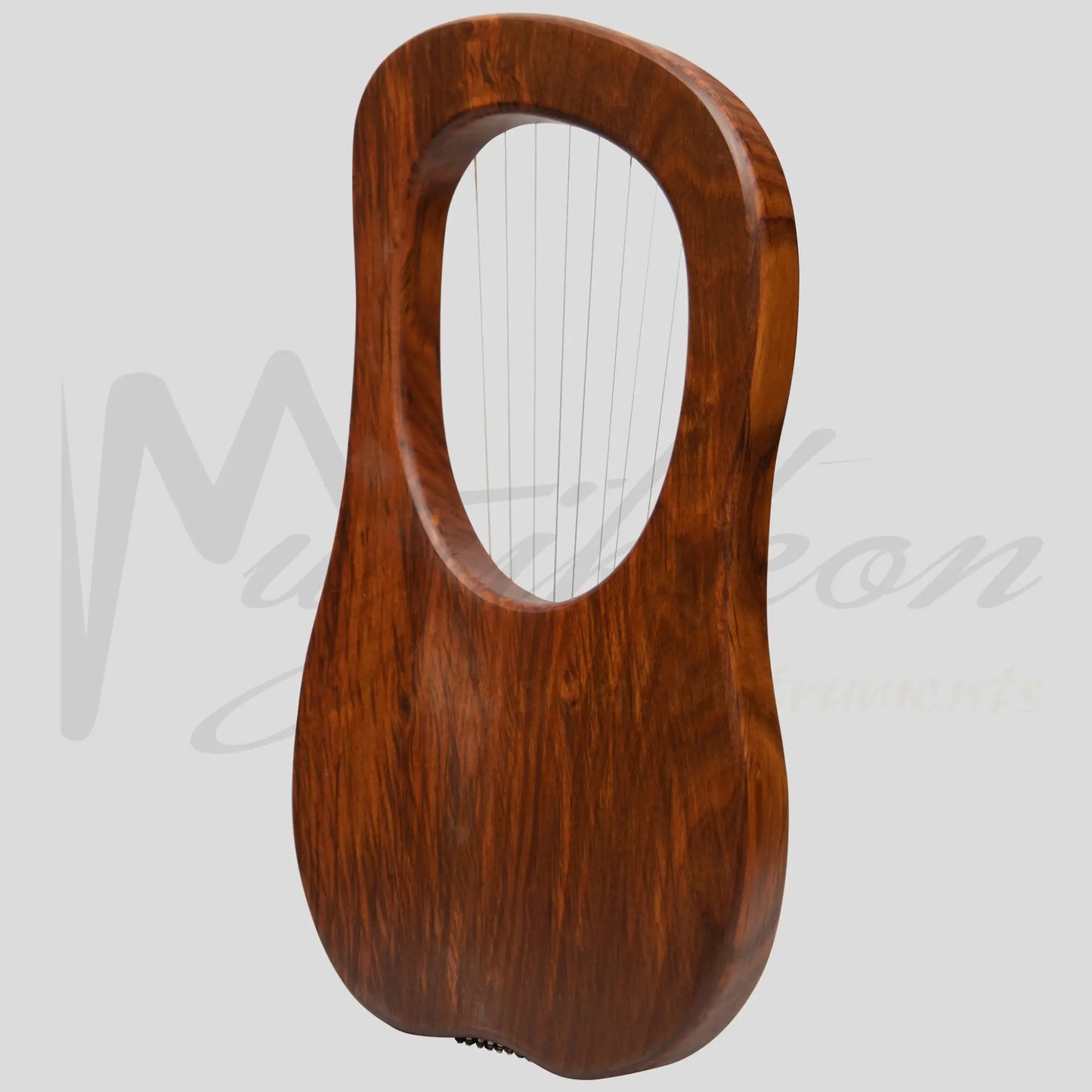 Muzikkon Lyre Harp 10 String Rosewood Engraved