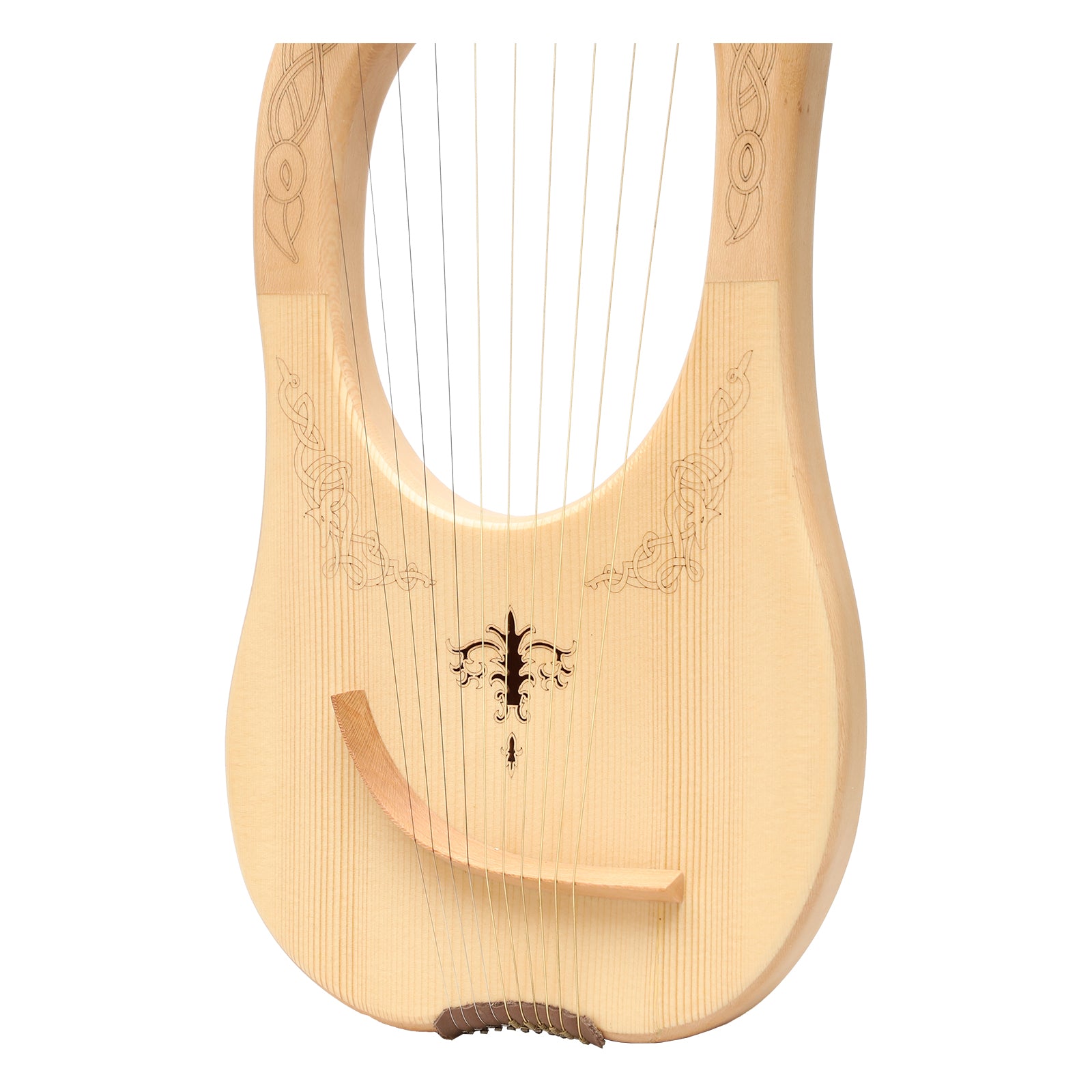 MUZIKKON LYRE HARP 10 STRING LACEWOOD ENGRAVED Muzikkon