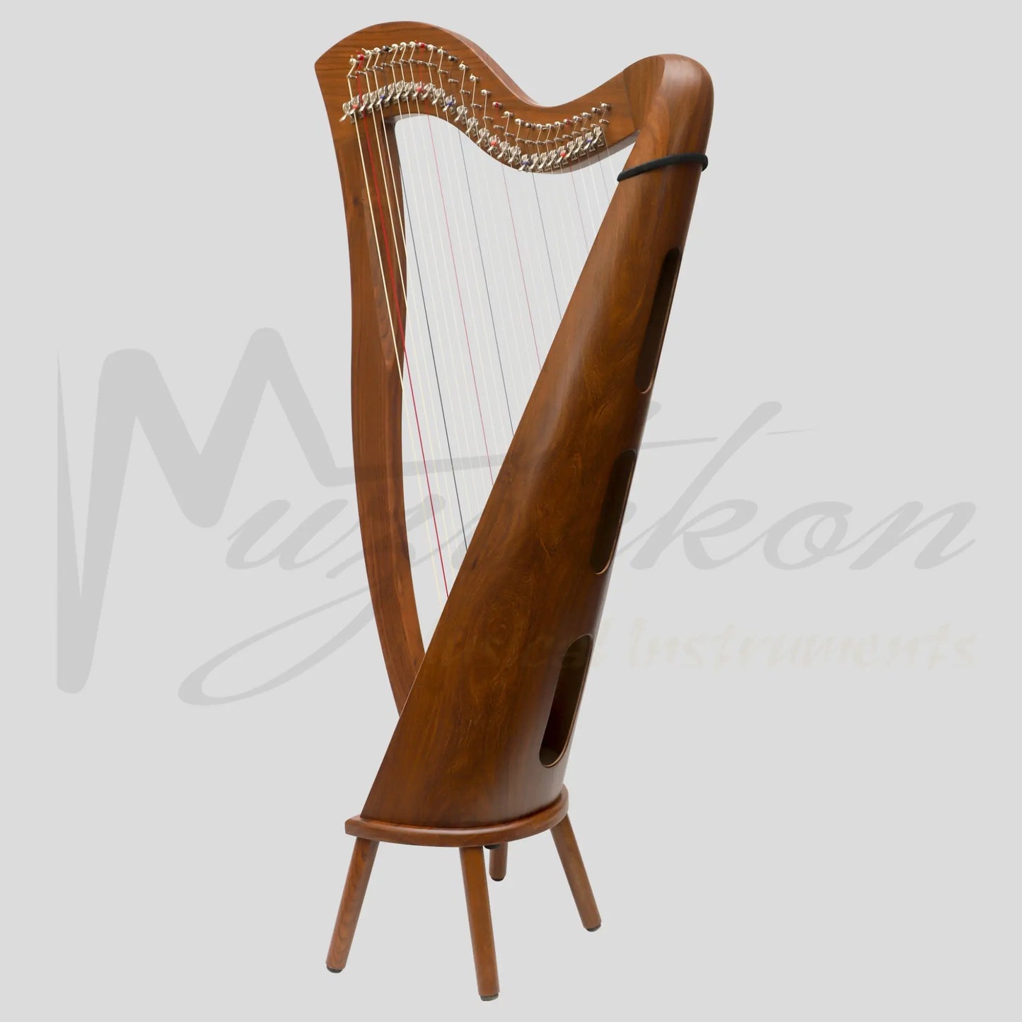 Muzikkon Mchugh Harp 27 String Rosewood Round Back