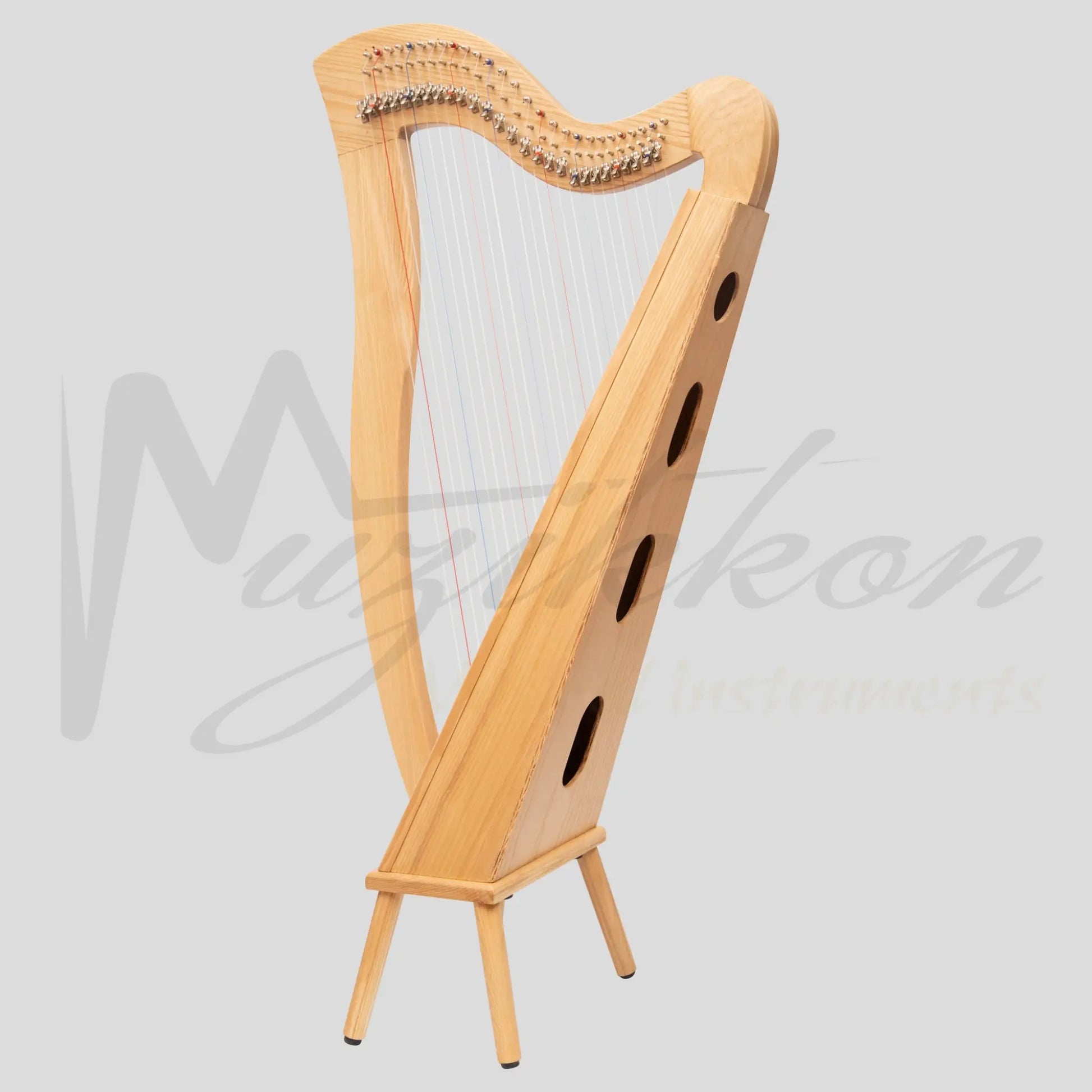 Muzikkon Mchugh Harp 27 Strings Ashwood Square Back