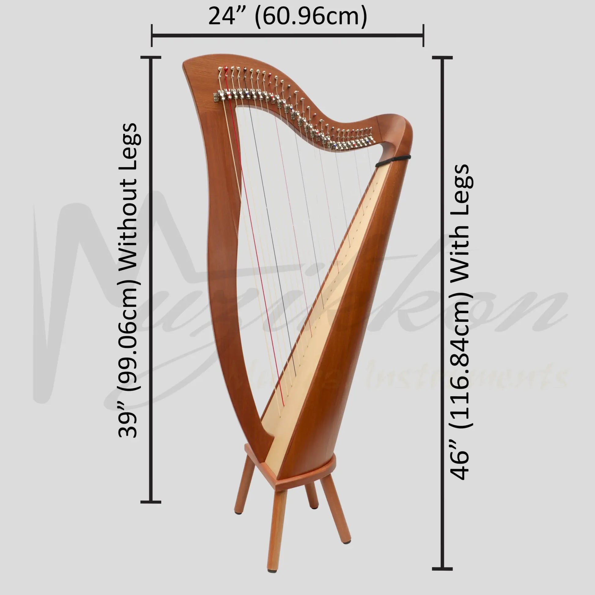 Muzikkon Mchugh Harp 27 Strings Mahogany Round Back