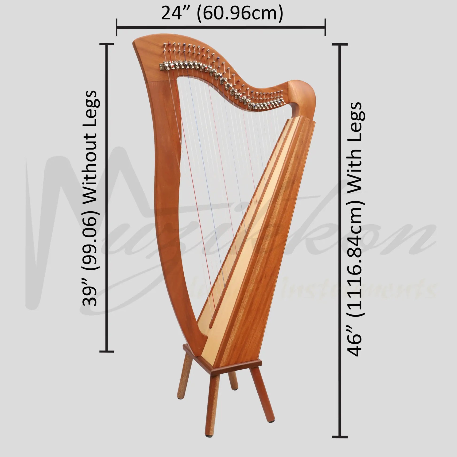 Muzikkon Mchugh Harp 27 Strings Mahogany Square Back