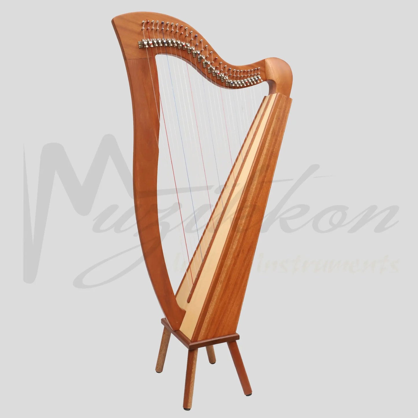 Muzikkon Mchugh Harp 27 Strings Mahogany Square Back