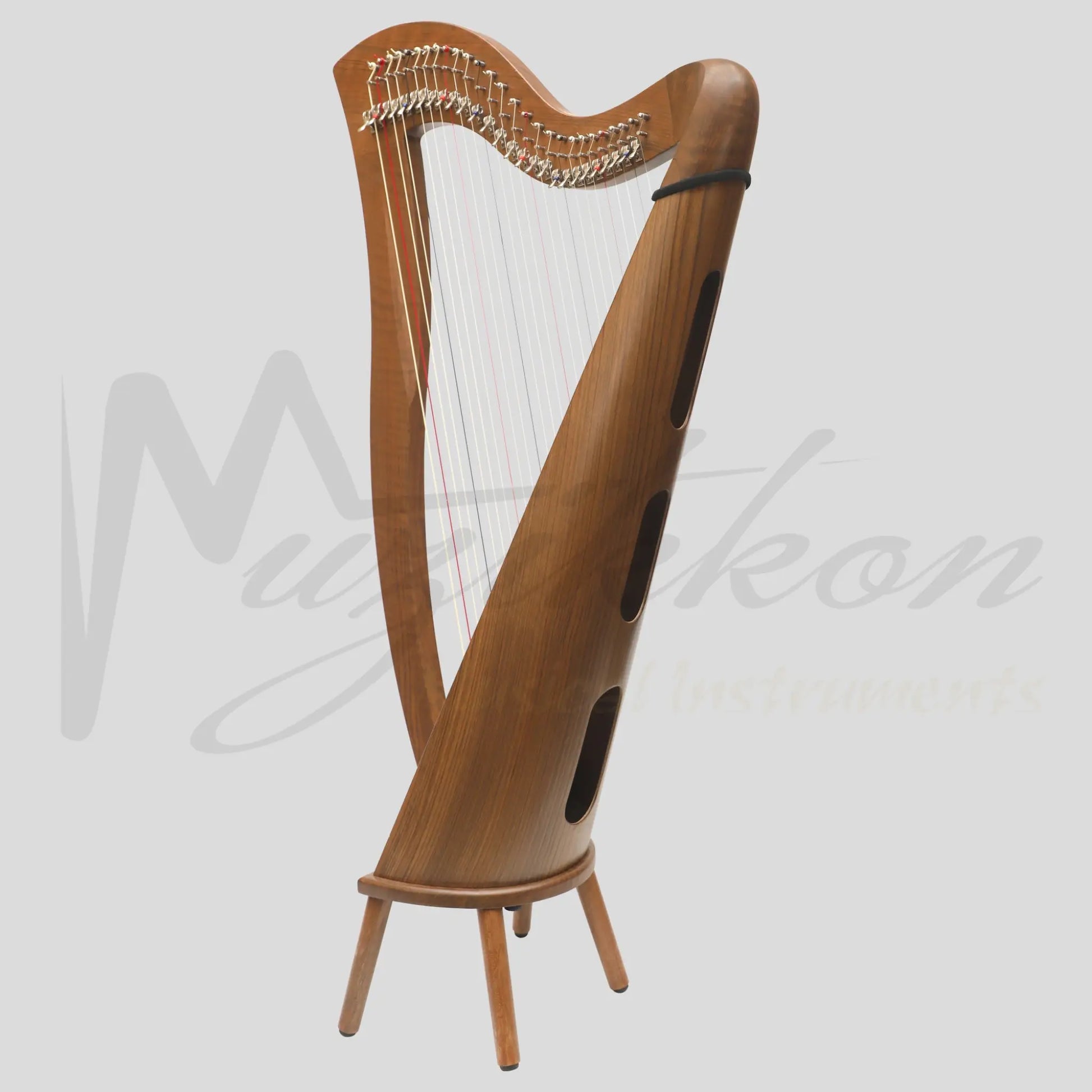 Muzikkon Mchugh Harp 27 Strings Walnut Round Back