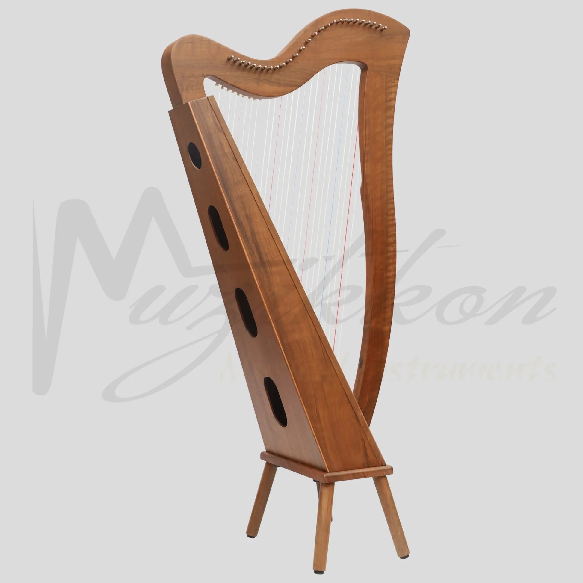 Muzikkon Mchugh Harp 27 Strings Walnut Square Back