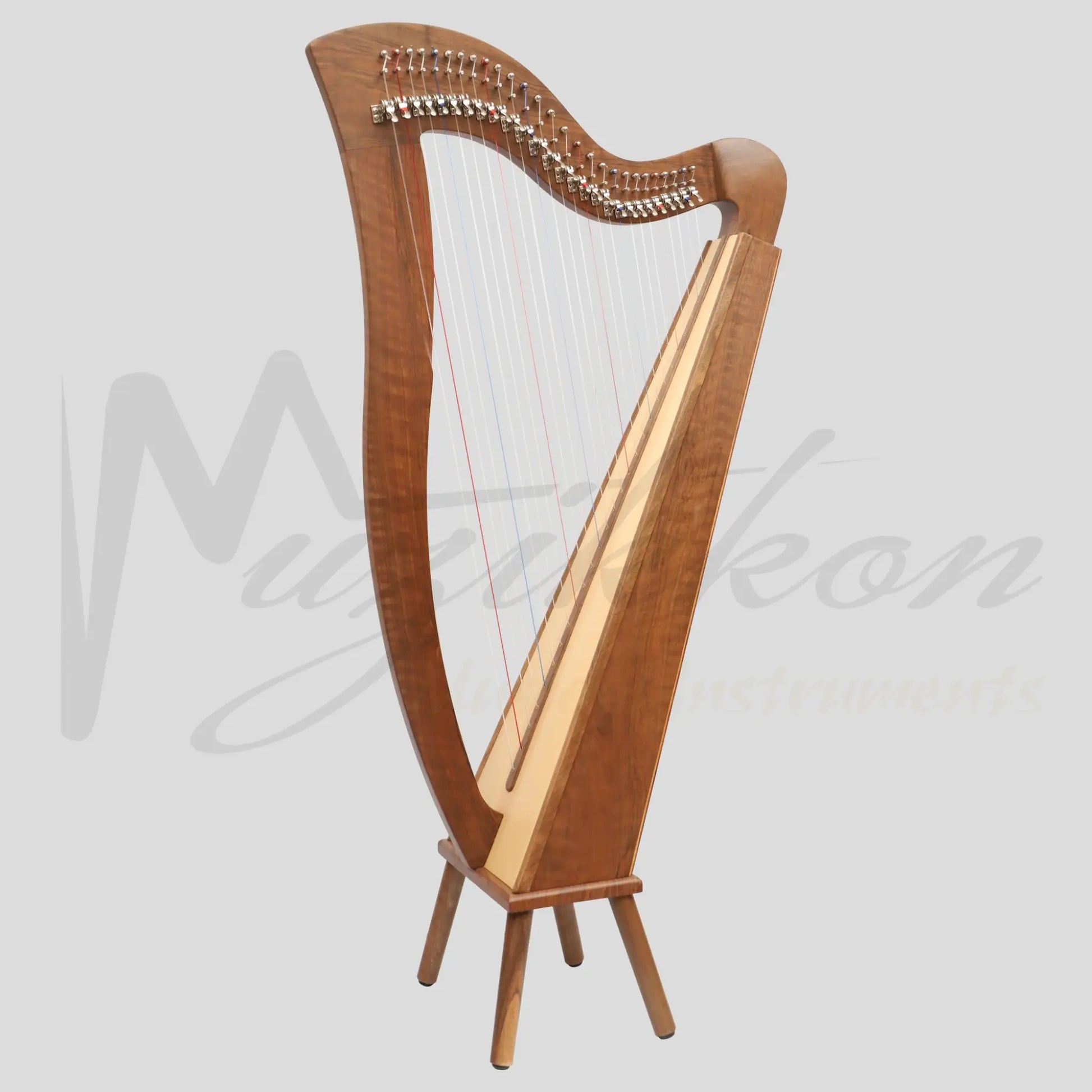 Muzikkon Mchugh Harp 27 Strings Walnut Square Back