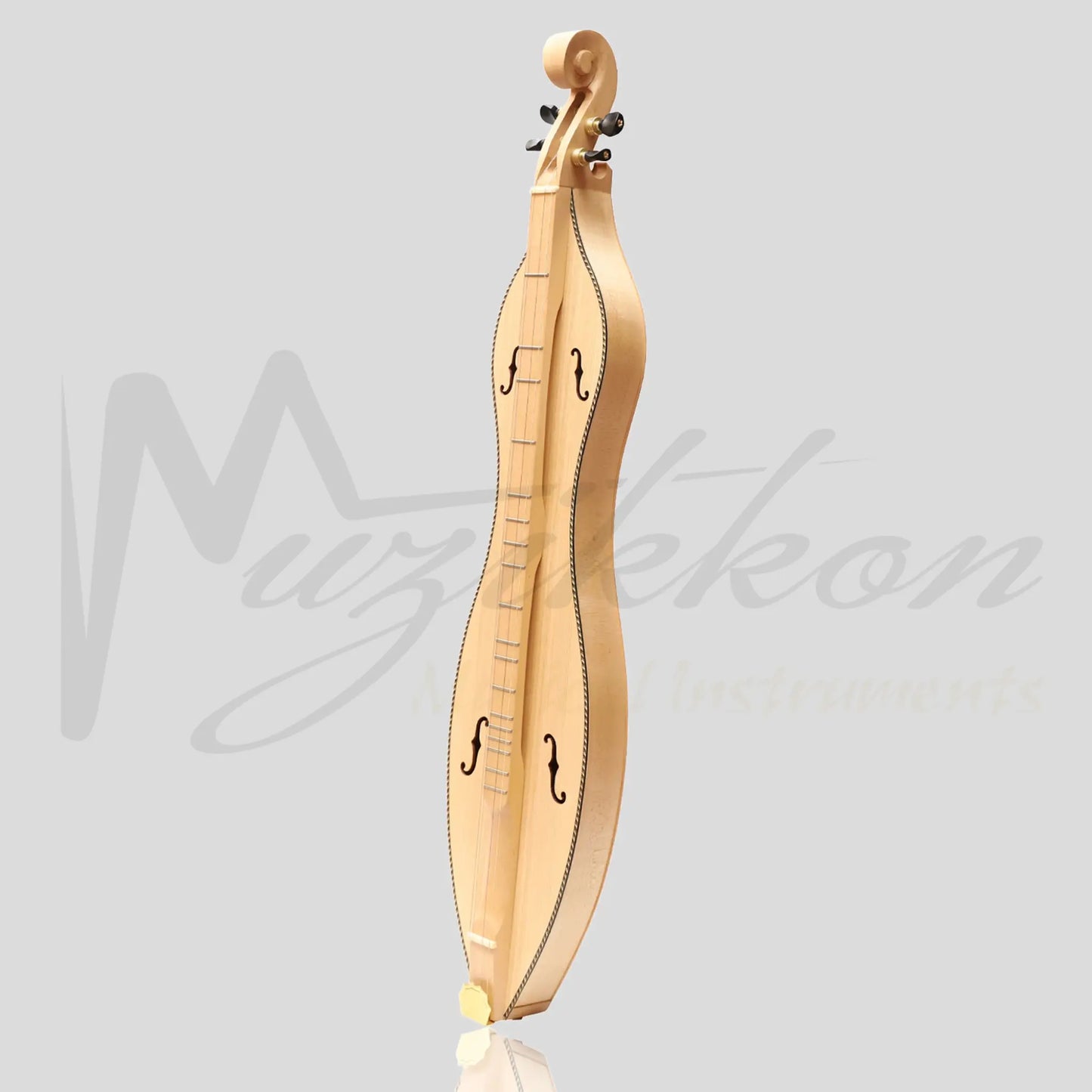 Muzikkon Mountain Dulcimer 4 String Turn Scroll Maple With Purfling