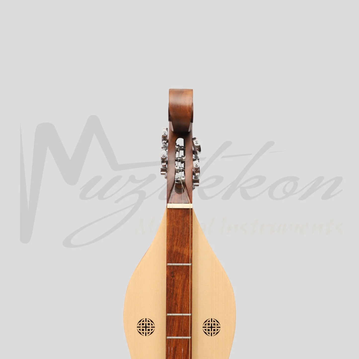 Muzikkon Mountain Dulcimer 4 Strings Knotwork Scroll R-W Silver Gear