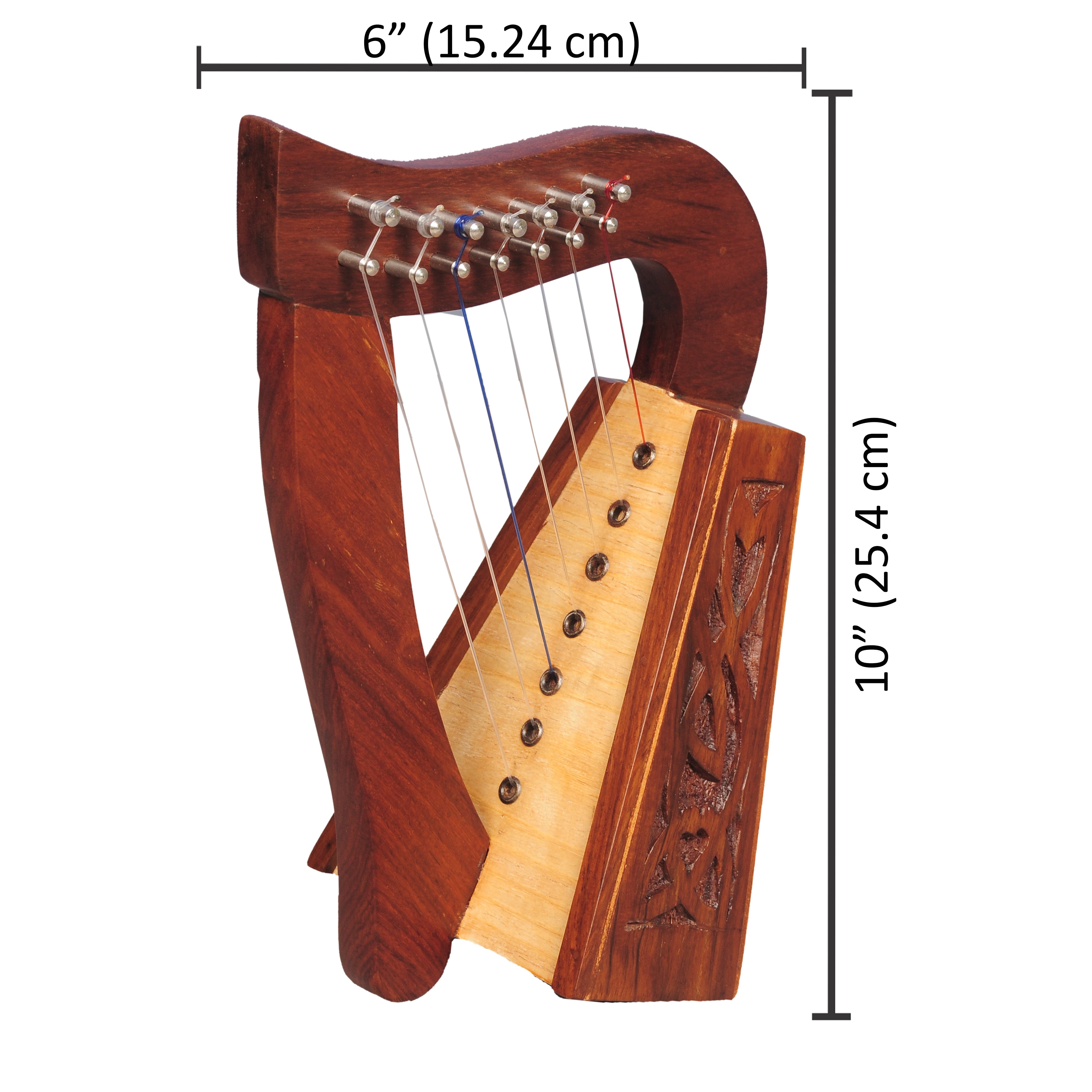 Strings Harps Muzikkon Harp 7 String Rosewood Knotwork