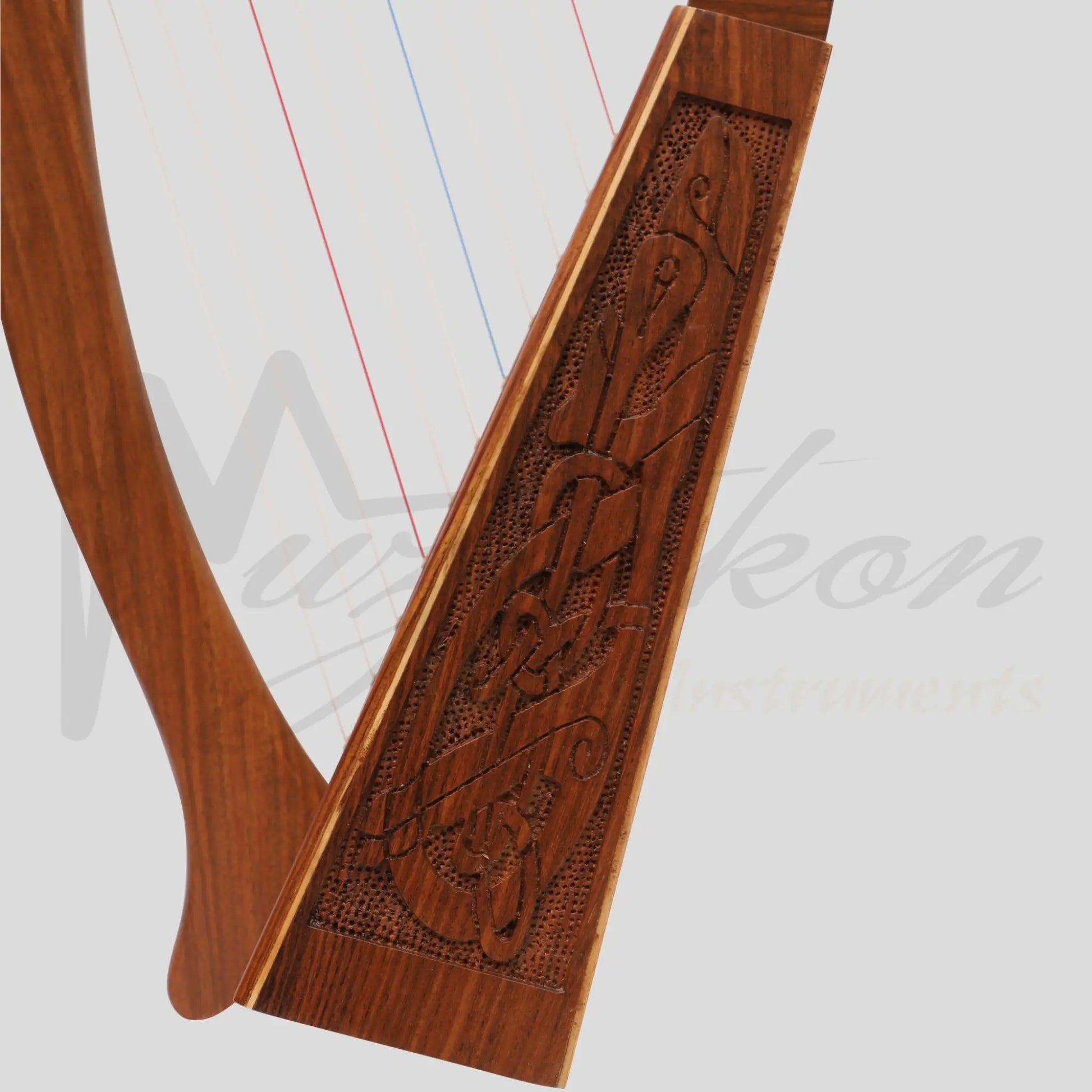 Muzikkon O’carolan Harp 11 String Rosewood Celtic Dragon