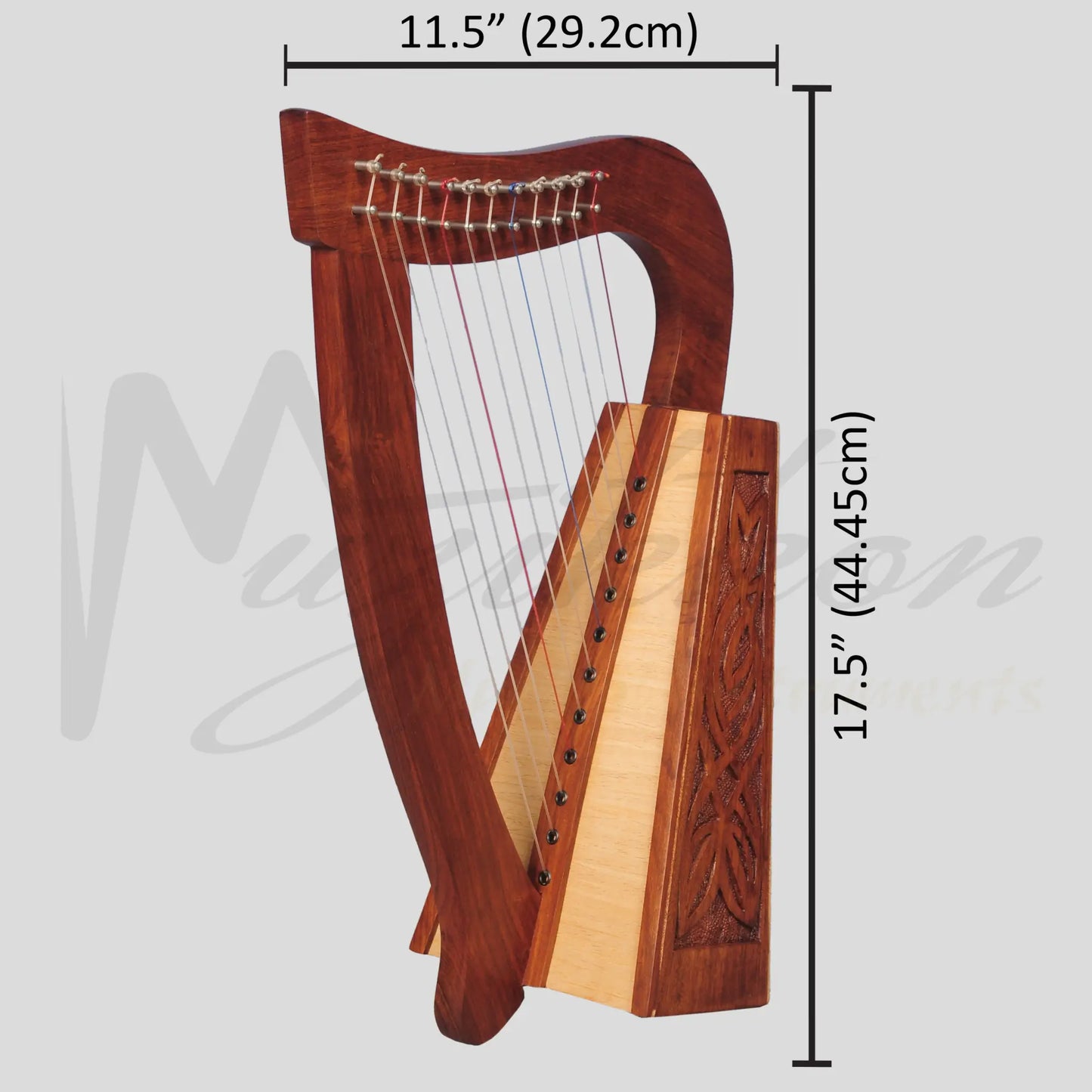 Muzikkon O’carolan Harp 11 String Rosewood Knotwork