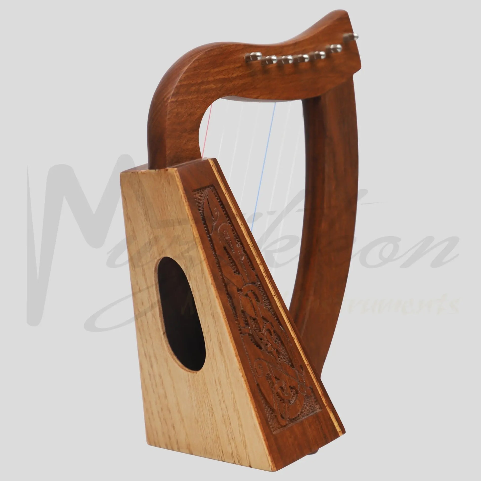 Muzikkon O’carolan Harp 7 String Rosewood Celtic Dragon