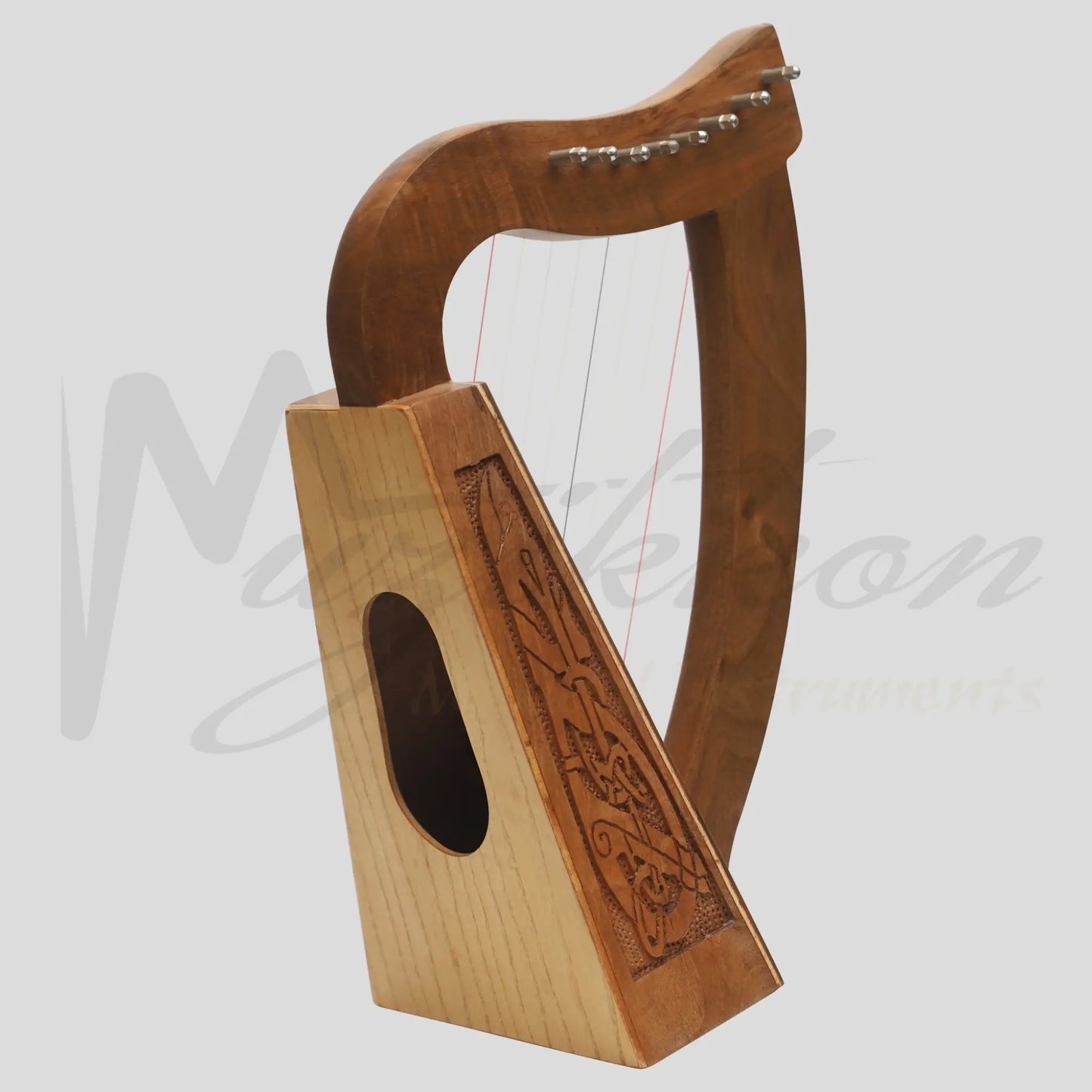 Muzikkon O’carolan Harp 8 String Walnut Celtic Dragon