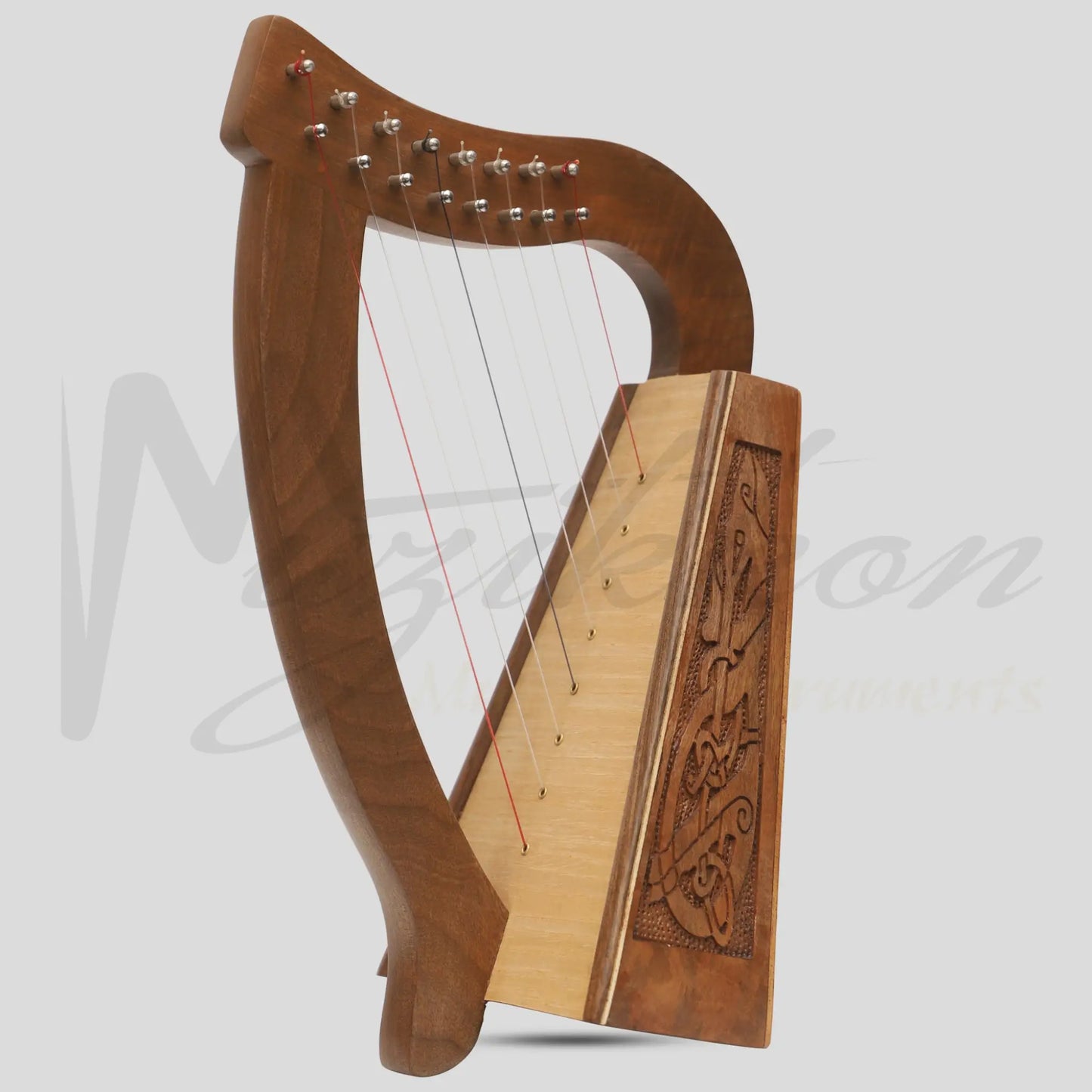 Muzikkon O’carolan Harp 8 String Walnut Celtic Dragon