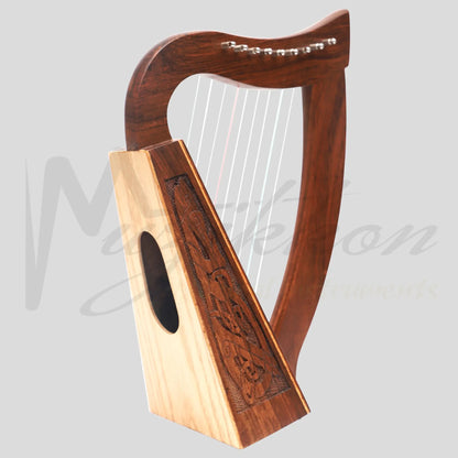 Muzikkon O’carolan Harp 9 Strings Rosewood Celtic Dragon