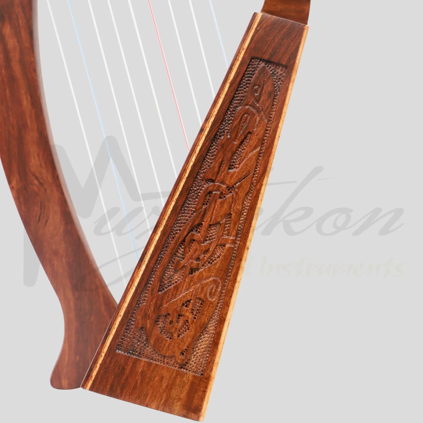 Muzikkon O’carolan Harp 9 Strings Rosewood Celtic Dragon