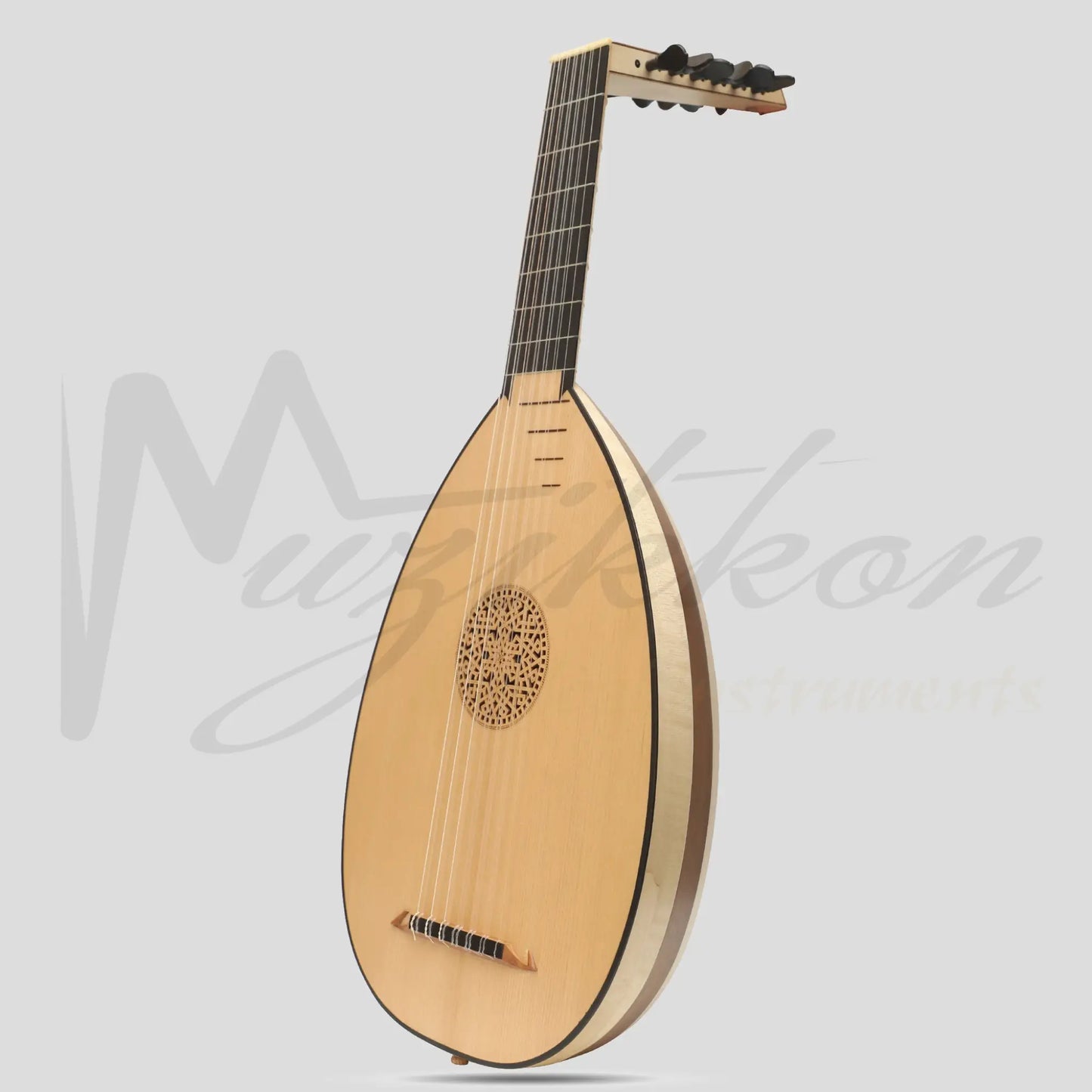 Muzikkon Renaissance Lute 7 Course Right Hand After Hieber Maple Walnut