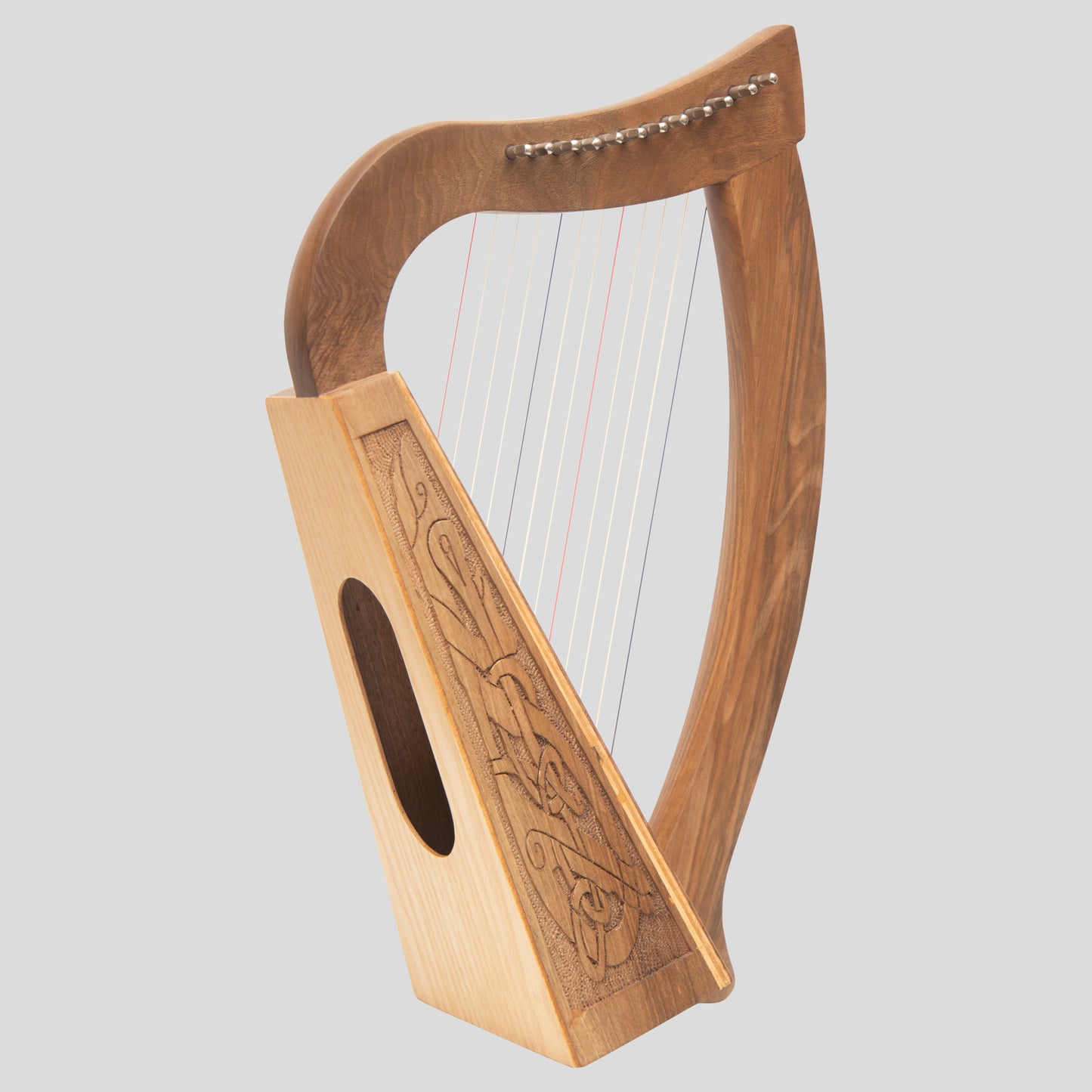 O'Carolan Harp 12 String Walnut Celtic Dragon