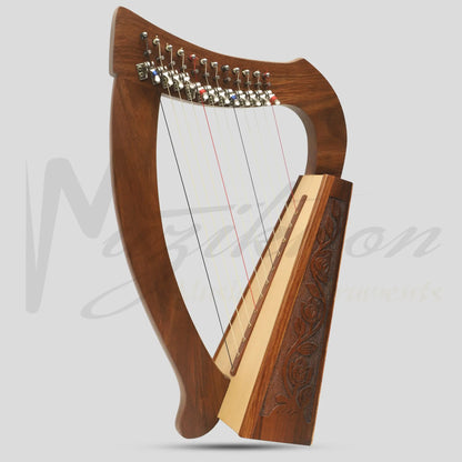 O’carolan Harp 12 String Rosewood Mini-Harp With Sharpening Levers