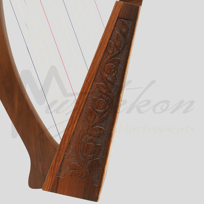 O’carolan Harp 12 String Rosewood Mini-Harp With Sharpening Levers