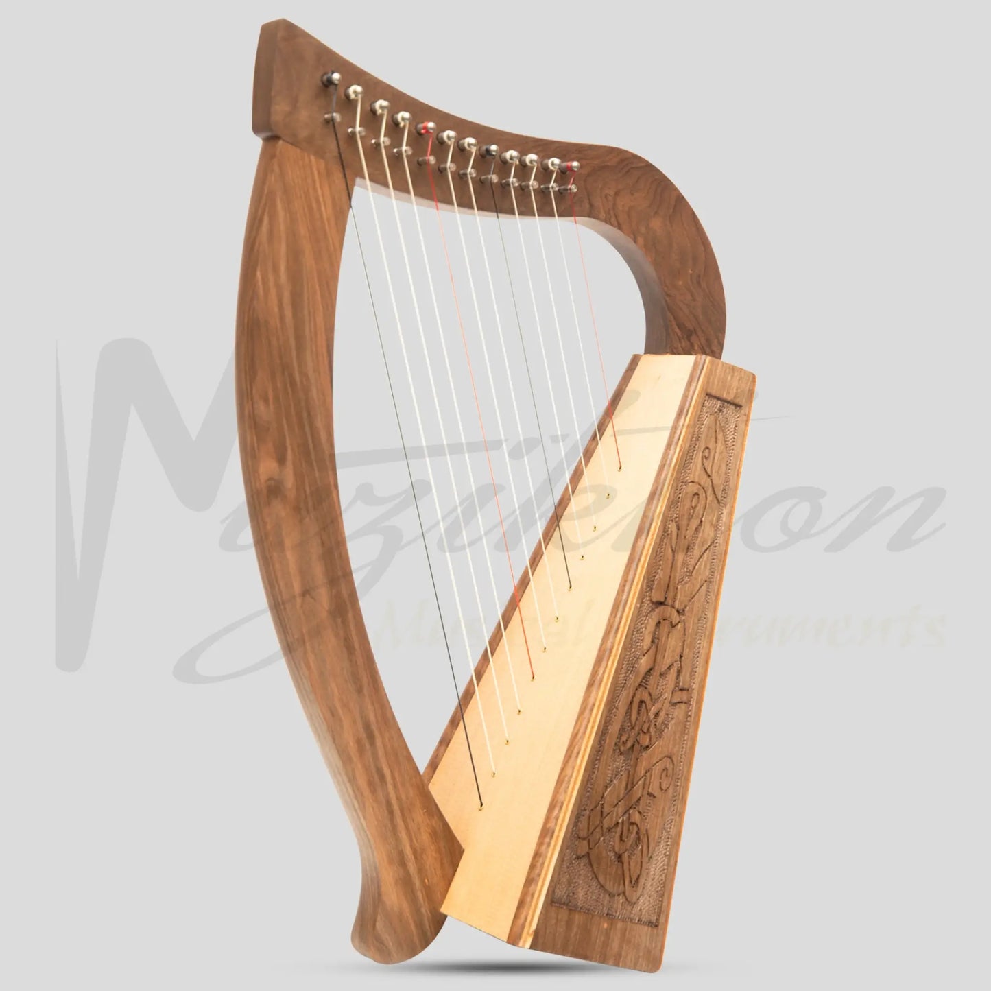 O’carolan Harp 12 String Walnut Celtic Dragon