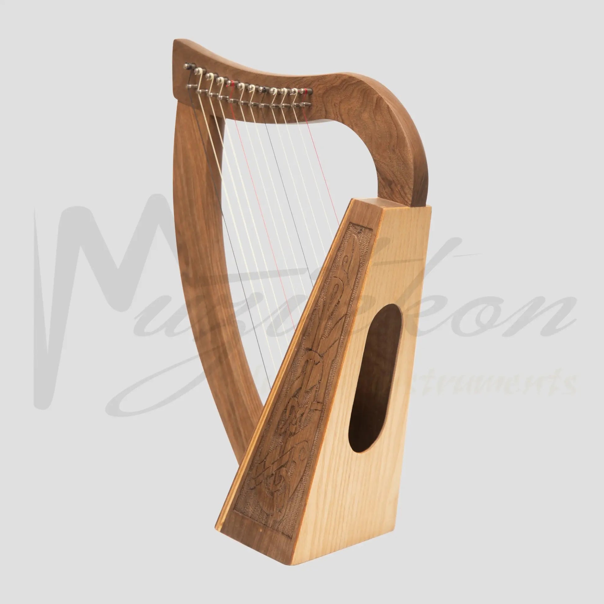 O’carolan Harp 12 String Walnut Celtic Dragon